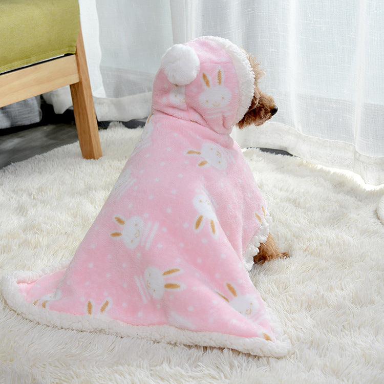 KFX-4359997 Cozy Pet Pajamas Sleeping Bag with Velvet Insulation - Pink and Blue Options Available