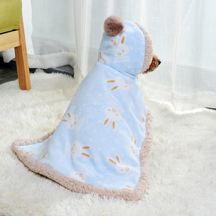 KFX-4359997 Cozy Pet Pajamas Sleeping Bag with Velvet Insulation - Pink and Blue Options Available