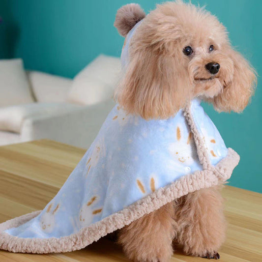 KFX-4359997 Cozy Pet Pajamas Sleeping Bag with Velvet Insulation - Pink and Blue Options Available