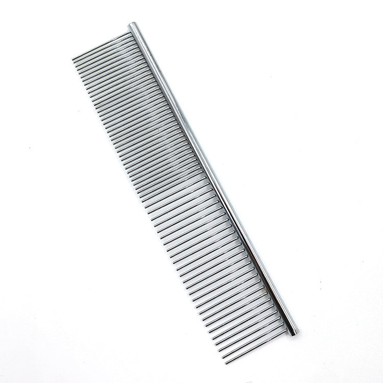 KFX-4360637 Stainless Steel Pet Comb with Rounded Ends for Tangles and Knots - Ideal Grooming Tool for Dogs and Cats