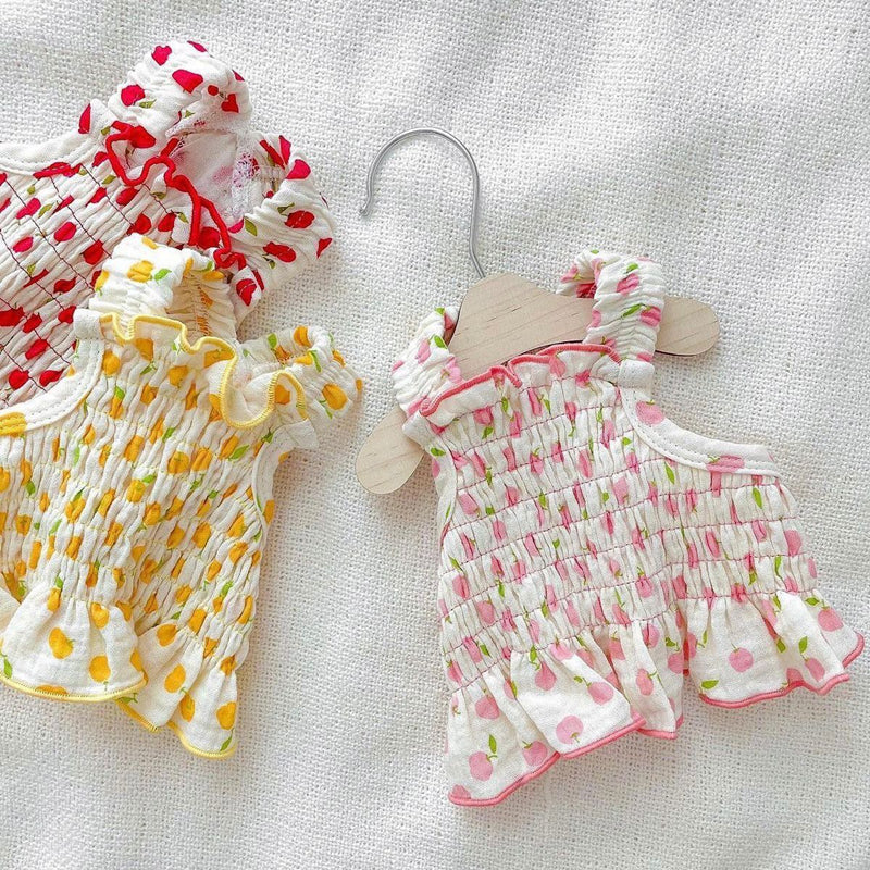 KFX-4361533 Summer Teddy Skirt Dress for Dogs in Yellow, Red, and Pink - Lightweight Pet Apparel