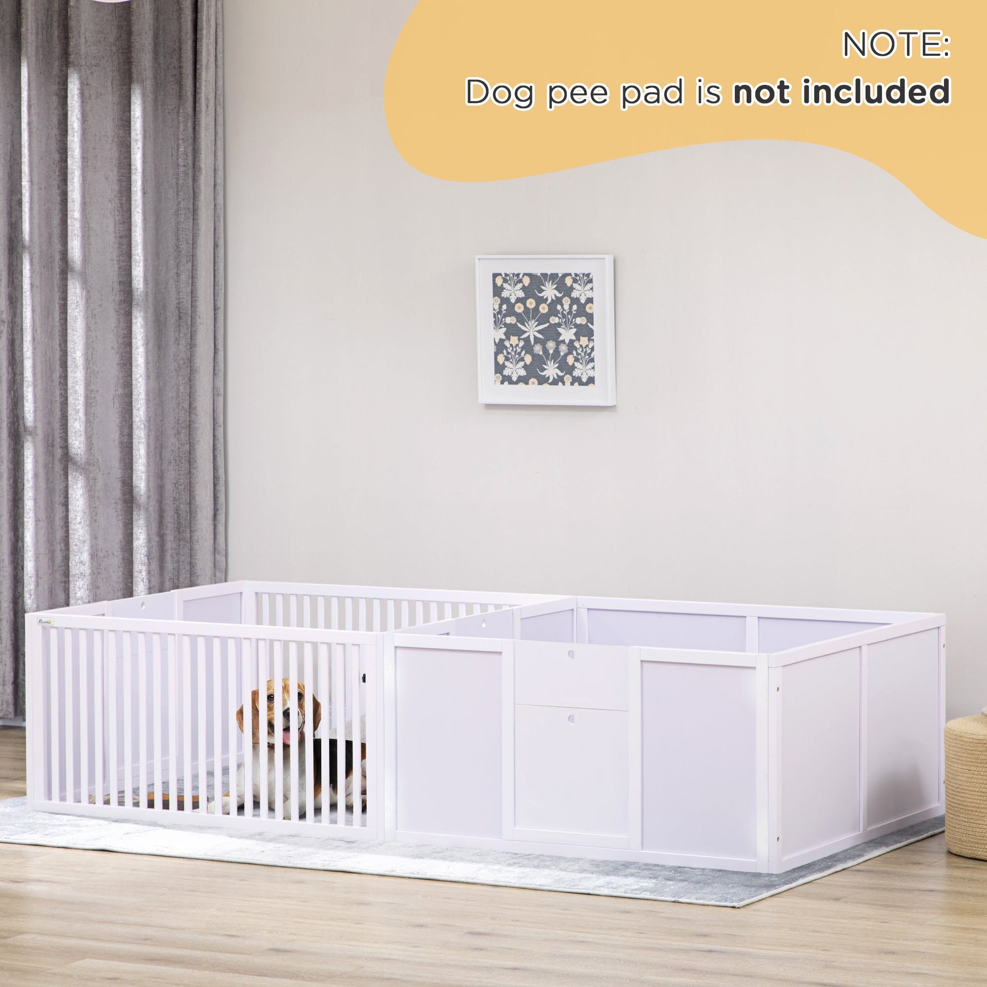 KFX-4364605 Two-Room Whelping Box for Dogs with Adjustable Doors and Non-Slip Base