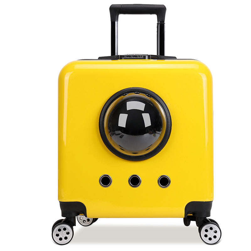 KFX-4365373 Space Capsule Cat Carrier Bag – Hard PVC Pet Travel Suitcase in Multiple Colors