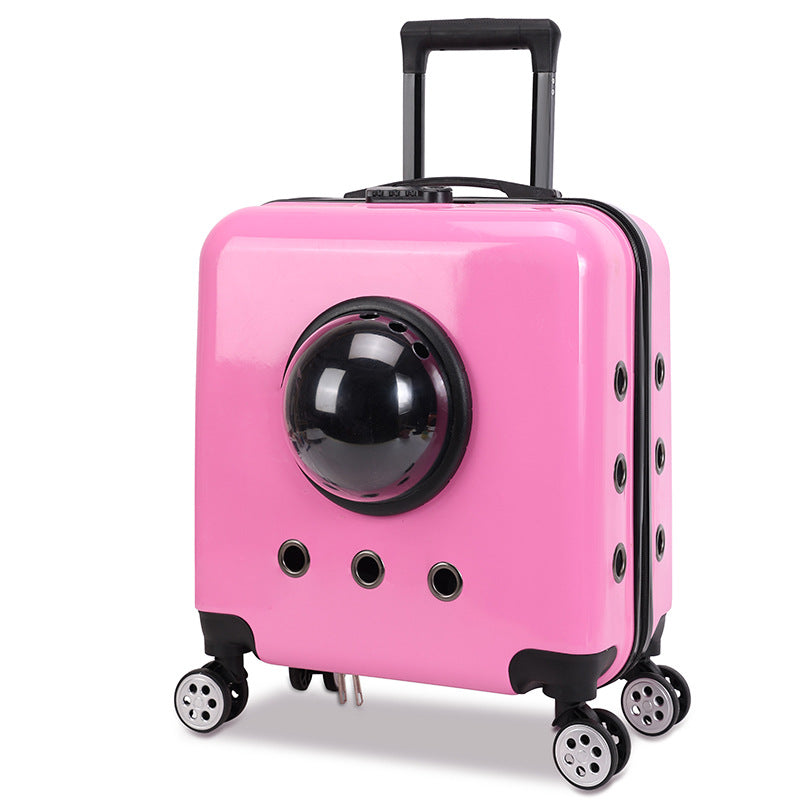 KFX-4365373 Space Capsule Cat Carrier Bag – Hard PVC Pet Travel Suitcase in Multiple Colors