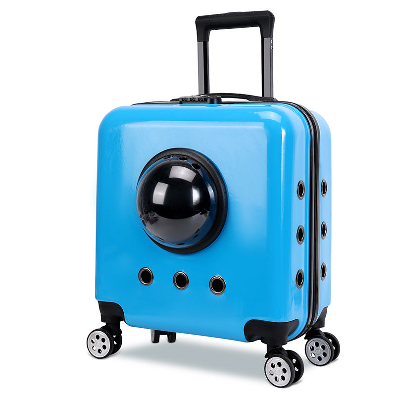 KFX-4365373 Space Capsule Cat Carrier Bag – Hard PVC Pet Travel Suitcase in Multiple Colors