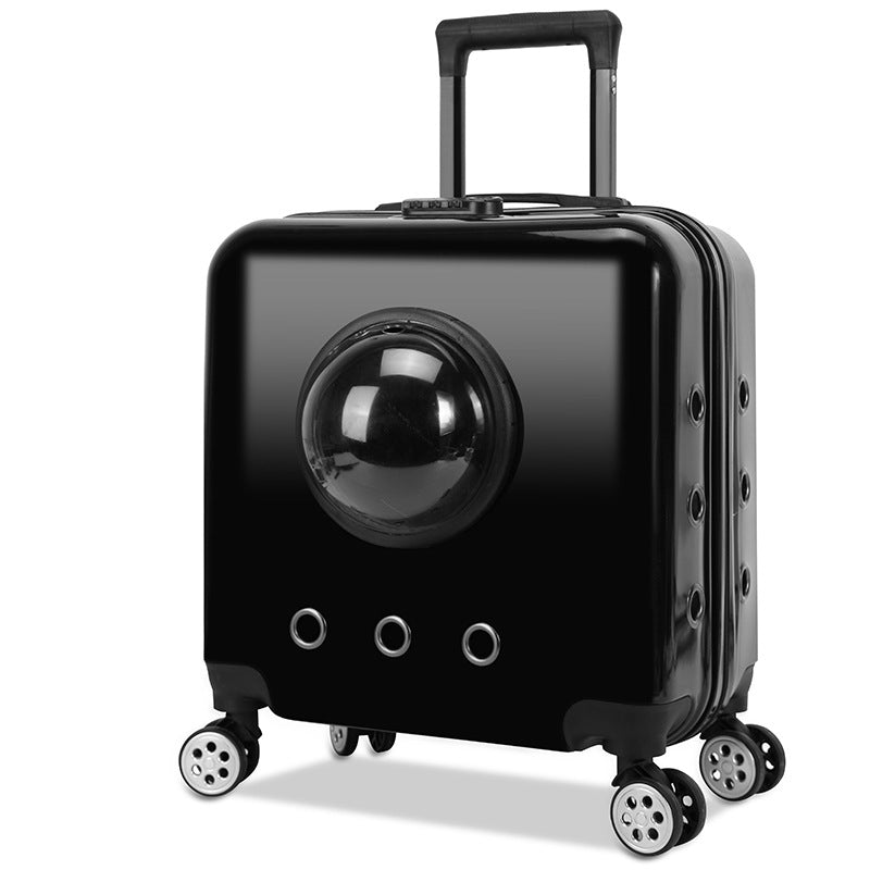 KFX-4365373 Space Capsule Cat Carrier Bag – Hard PVC Pet Travel Suitcase in Multiple Colors