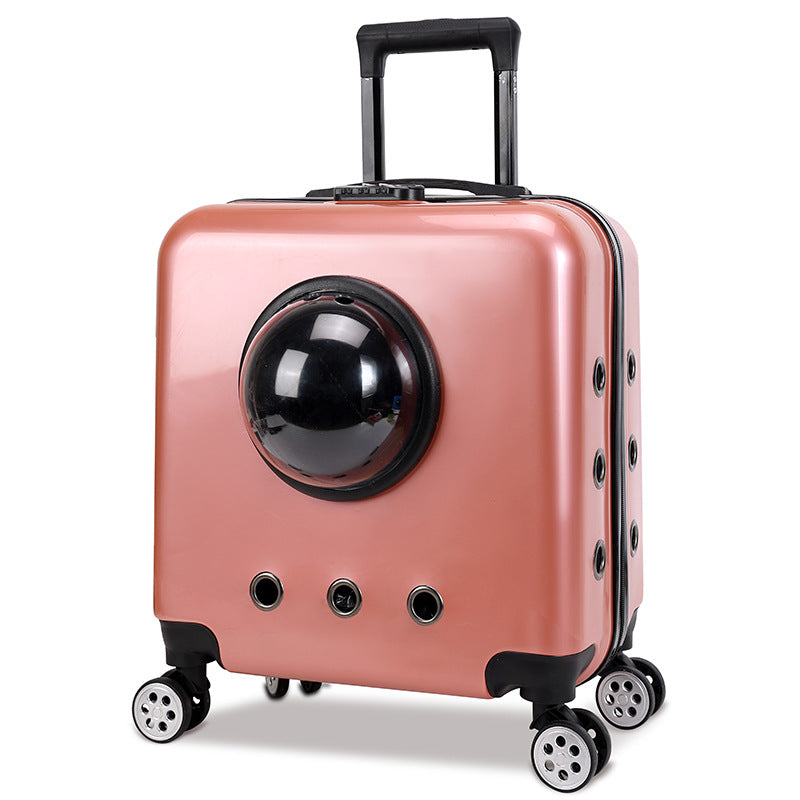 KFX-4365373 Space Capsule Cat Carrier Bag – Hard PVC Pet Travel Suitcase in Multiple Colors