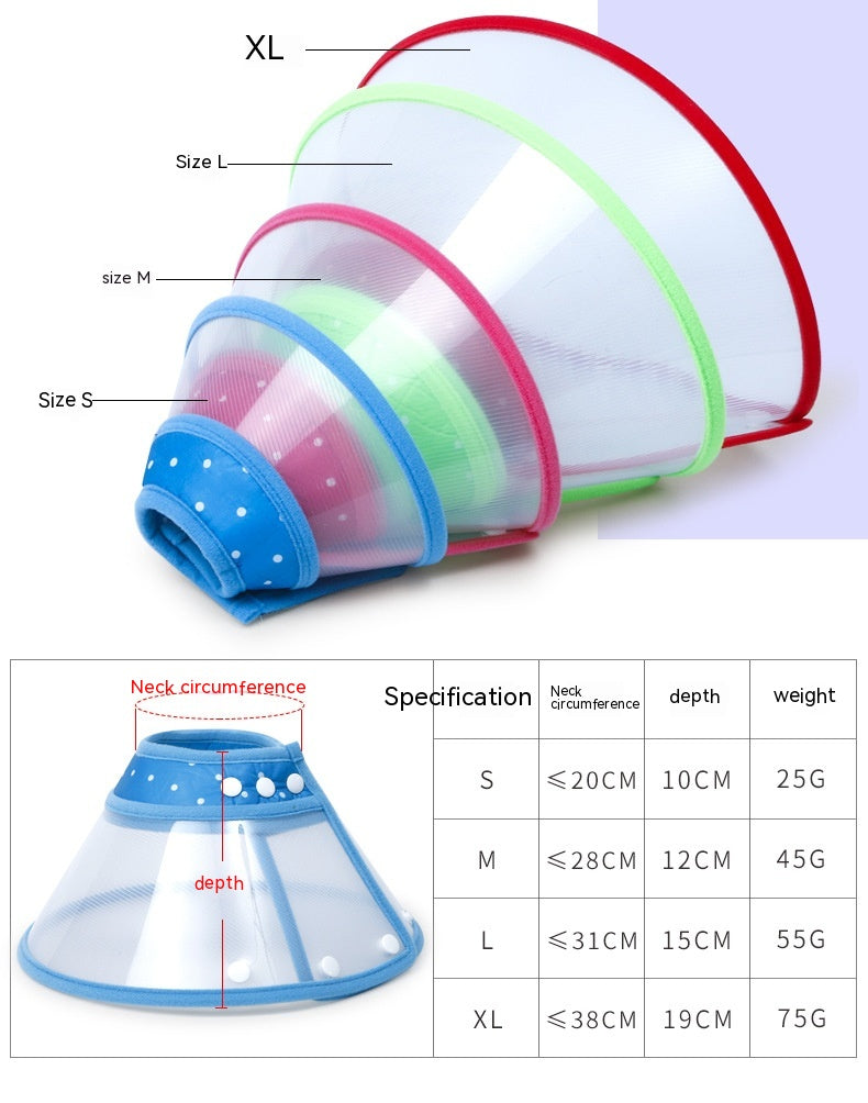 KFX-4366525 Anti-Bite Protective Cover for Pets - Soft Edge Postoperative Recovery Collar in Multiple Colors