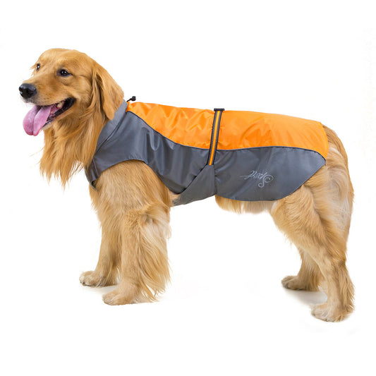 KFX-4367293 Big Dog Raincoat for Golden Retrievers and Huskies - Waterproof Polyester in Multiple Sizes and Colors