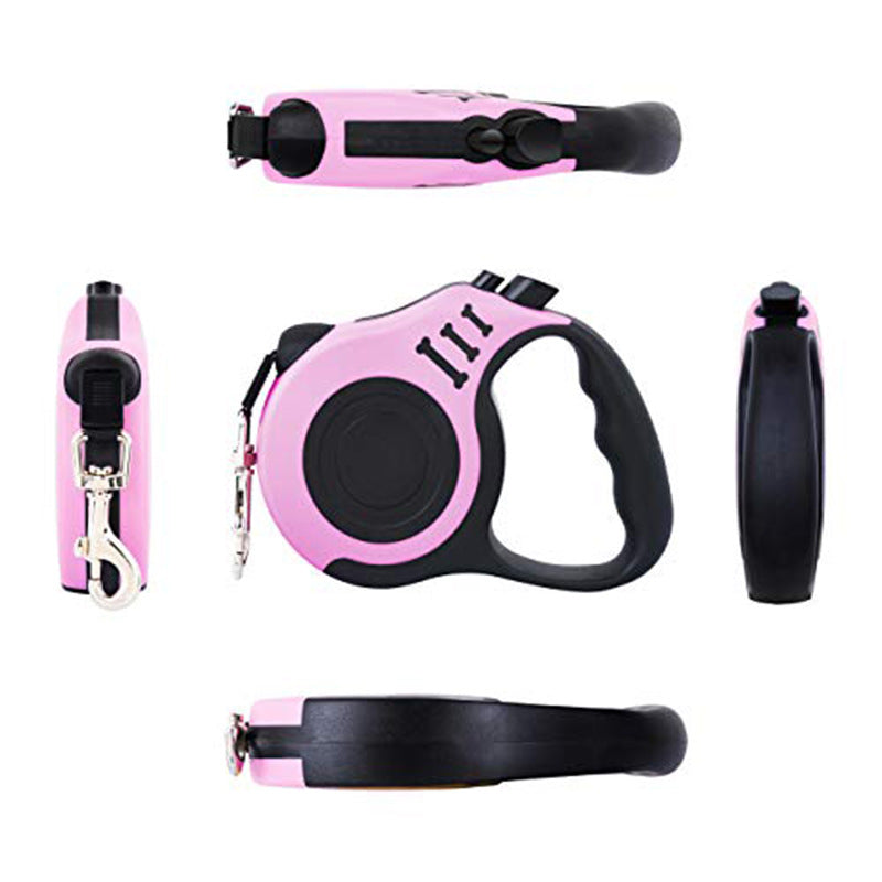 KFX-4368701 Retractable 5m Traction Rope for Dogs and Cats - Convenient One-Finger Control Leash