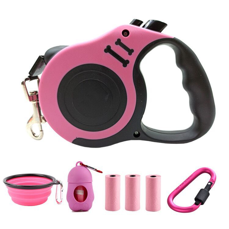 KFX-4368701 Retractable 5m Traction Rope for Dogs and Cats - Convenient One-Finger Control Leash