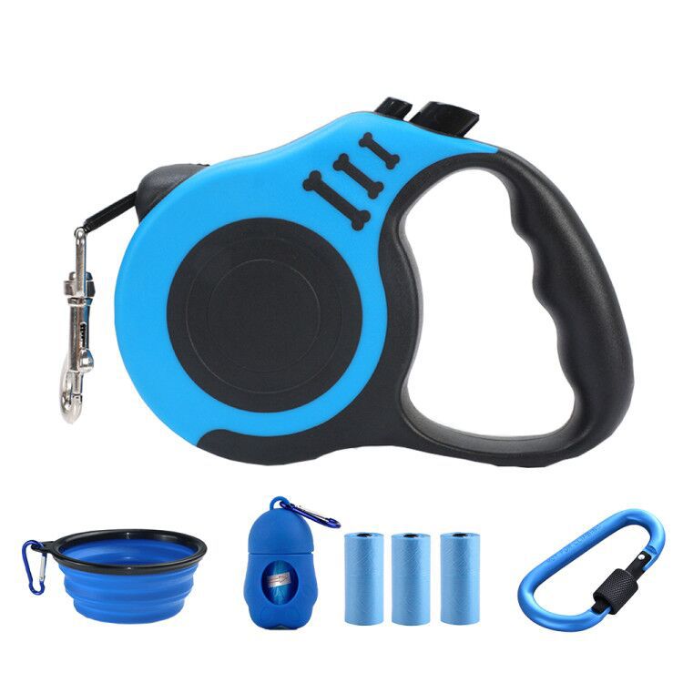 KFX-4368701 Retractable 5m Traction Rope for Dogs and Cats - Convenient One-Finger Control Leash