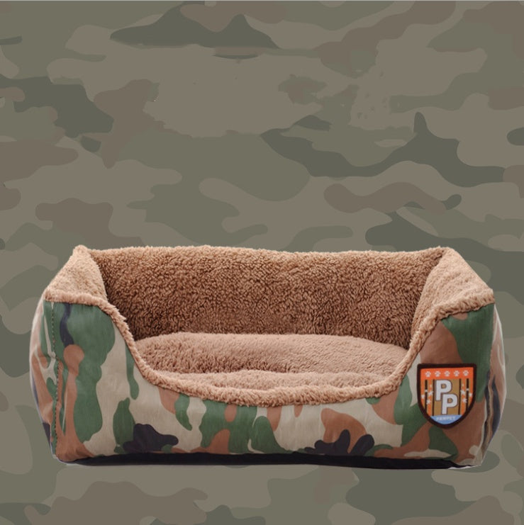 KFX-4368957 Military Style Camouflage Pet Kennel - Waterproof Oxford with 3D PPCotton Fill - Available in S, M, L Sizes