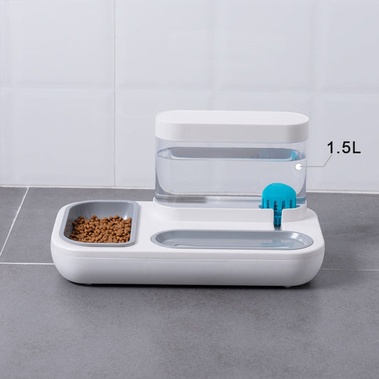 KFX-4369085 Automatic Pet Water Feeding Double Bowl with 1.5L Capacity for Cats and Dogs