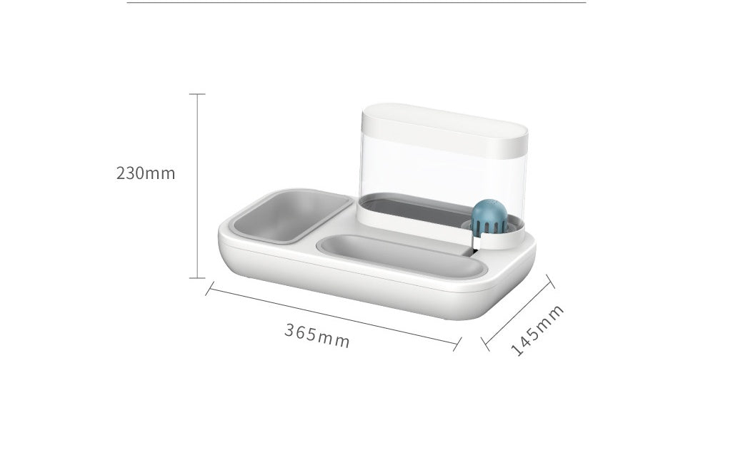 KFX-4369085 Automatic Pet Water Feeding Double Bowl with 1.5L Capacity for Cats and Dogs
