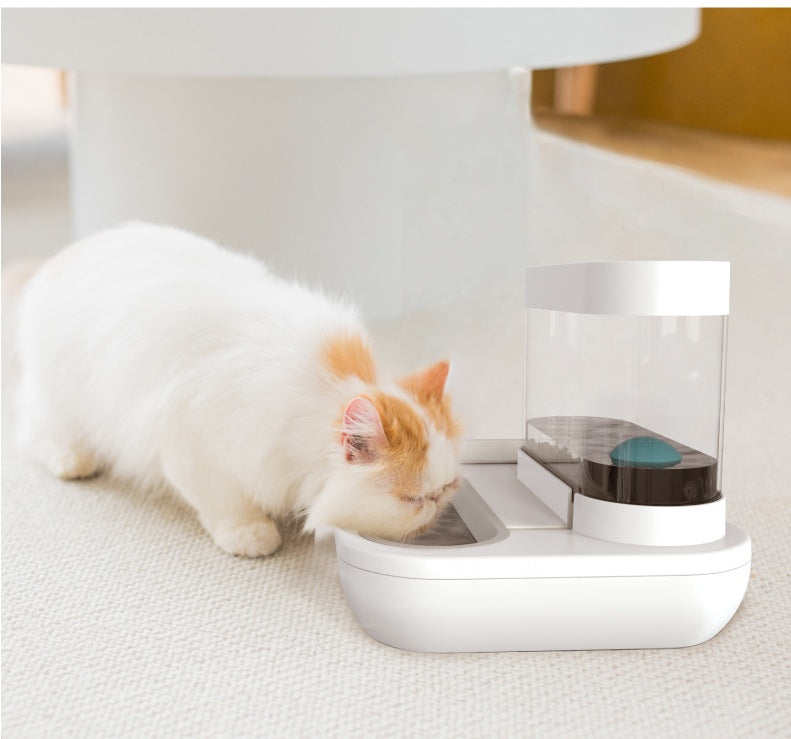 KFX-4369085 Automatic Pet Water Feeding Double Bowl with 1.5L Capacity for Cats and Dogs