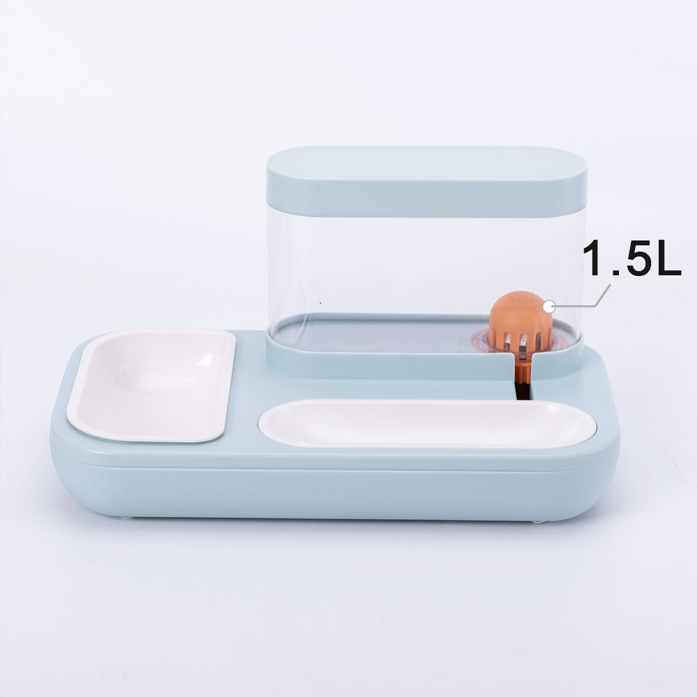 KFX-4369085 Automatic Pet Water Feeding Double Bowl with 1.5L Capacity for Cats and Dogs