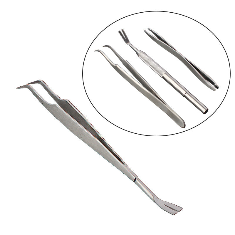 KFX-4370365 Stainless Steel Tick Removal Tweezers for Dogs and Cats with Black PVC Bag