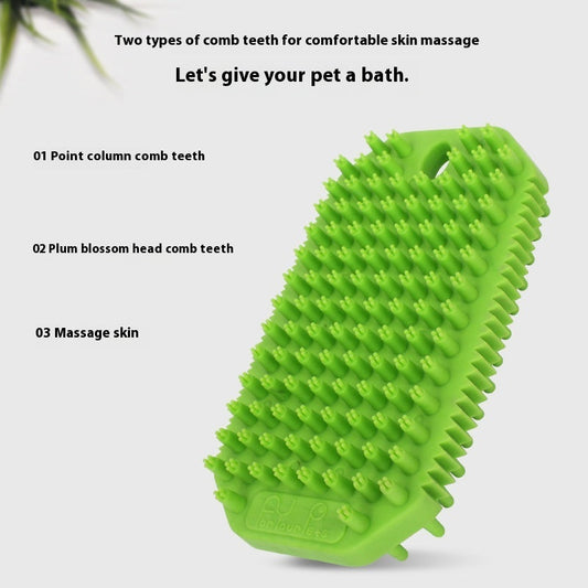 KFX-4370493 Pet Bath Massage Comb for Dogs - TPR Dual Use Hair Removal Brush in Multiple Colors