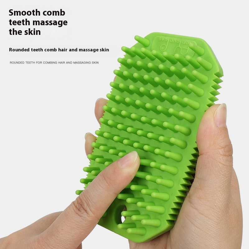 KFX-4370493 Pet Bath Massage Comb for Dogs - TPR Dual Use Hair Removal Brush in Multiple Colors