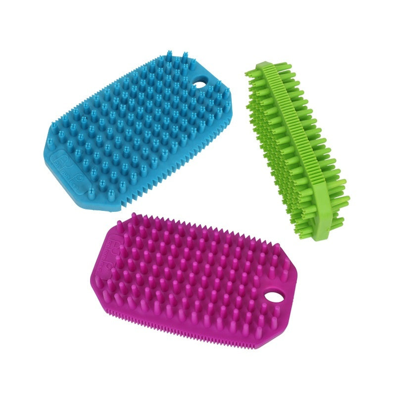 KFX-4370493 Pet Bath Massage Comb for Dogs - TPR Dual Use Hair Removal Brush in Multiple Colors