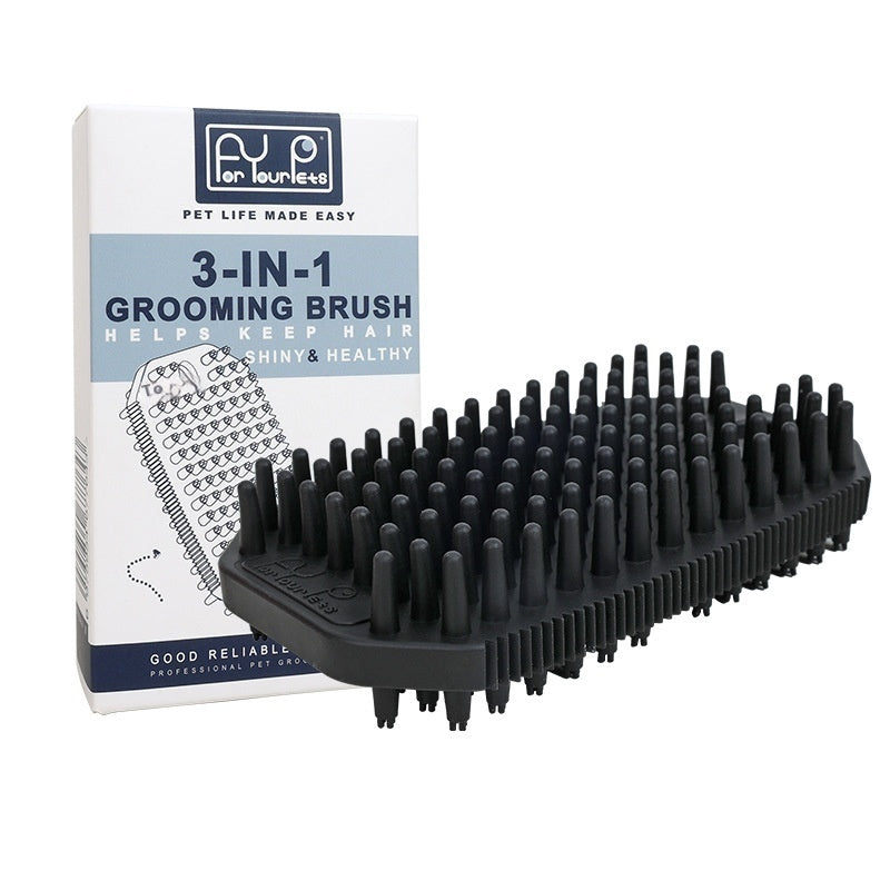 KFX-4370493 Pet Bath Massage Comb for Dogs - TPR Dual Use Hair Removal Brush in Multiple Colors