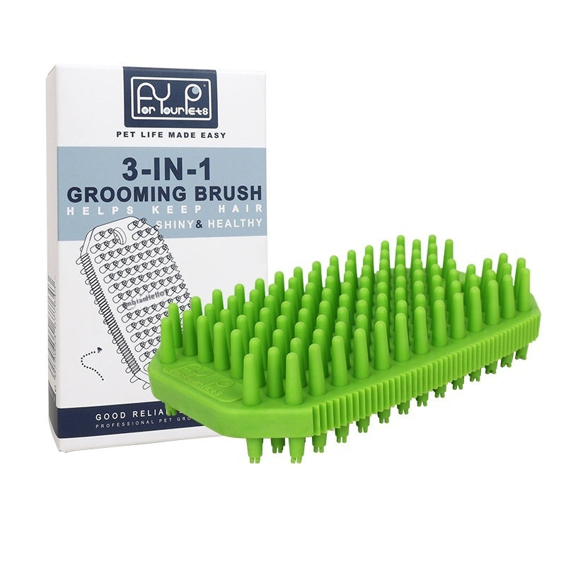 KFX-4370493 Pet Bath Massage Comb for Dogs - TPR Dual Use Hair Removal Brush in Multiple Colors