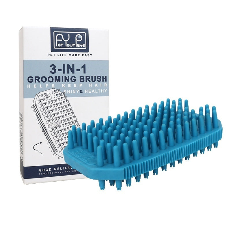 KFX-4370493 Pet Bath Massage Comb for Dogs - TPR Dual Use Hair Removal Brush in Multiple Colors