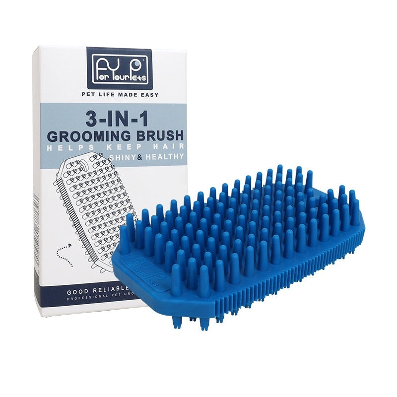 KFX-4370493 Pet Bath Massage Comb for Dogs - TPR Dual Use Hair Removal Brush in Multiple Colors