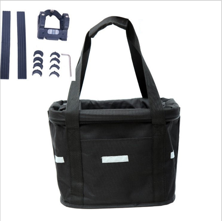 KFX-4376893 Versatile Aluminum Alloy Bicycle Basket for Handlebar Mounting (22-31.8mm & 20-25mm)