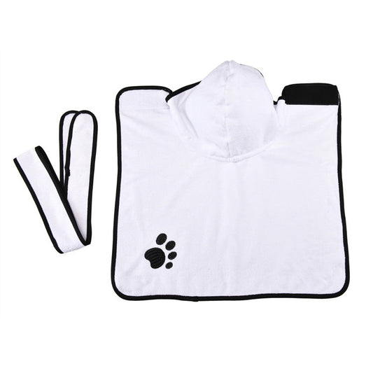 KFX-4380093 Super Absorbent Dog Towel Bathrobe for Medium and Large Dogs - Adjustable Fit and Easy Wear