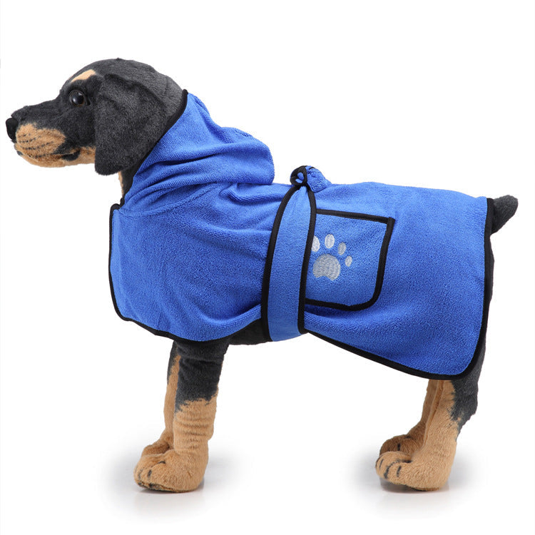 KFX-4380093 Super Absorbent Dog Towel Bathrobe for Medium and Large Dogs - Adjustable Fit and Easy Wear