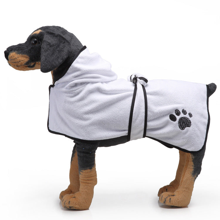 KFX-4380093 Super Absorbent Dog Towel Bathrobe for Medium and Large Dogs - Adjustable Fit and Easy Wear