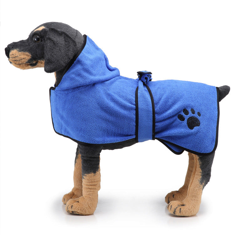 KFX-4380093 Super Absorbent Dog Towel Bathrobe for Medium and Large Dogs - Adjustable Fit and Easy Wear