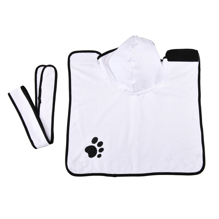 KFX-4380093 Super Absorbent Dog Towel Bathrobe for Medium and Large Dogs - Adjustable Fit and Easy Wear