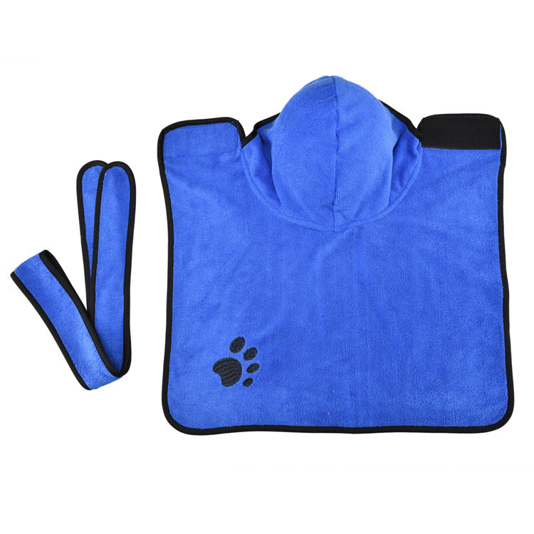 KFX-4380093 Super Absorbent Dog Towel Bathrobe for Medium and Large Dogs - Adjustable Fit and Easy Wear