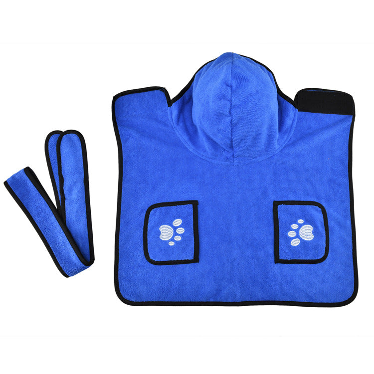 KFX-4380093 Super Absorbent Dog Towel Bathrobe for Medium and Large Dogs - Adjustable Fit and Easy Wear