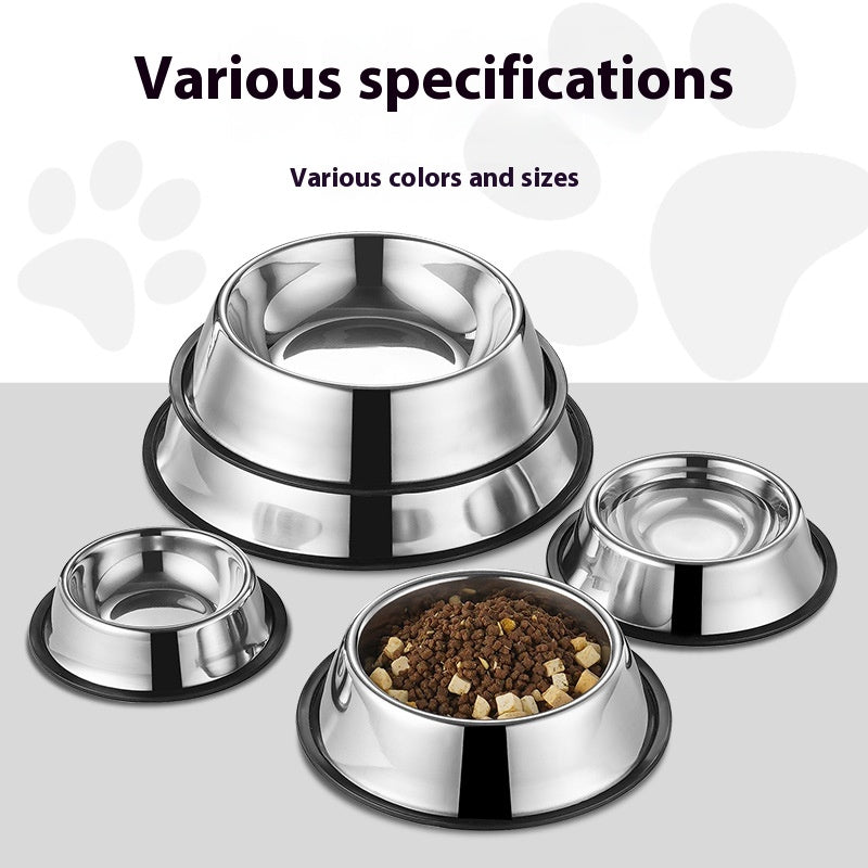 KFX-4380605 Stainless Steel Non-Slip Dog Bowl - Anti-Fall Design for Pets