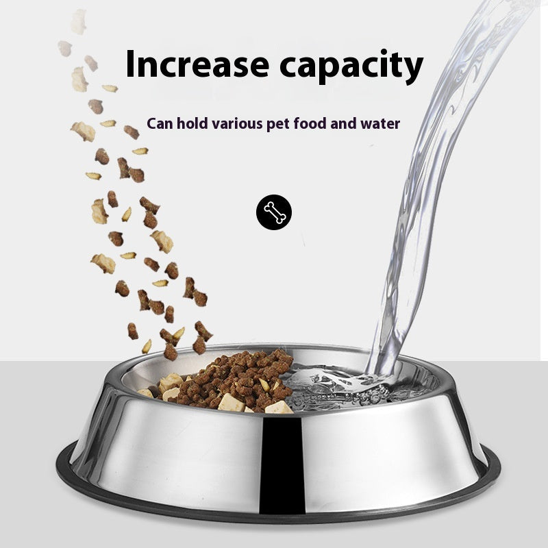 KFX-4380605 Stainless Steel Non-Slip Dog Bowl - Anti-Fall Design for Pets