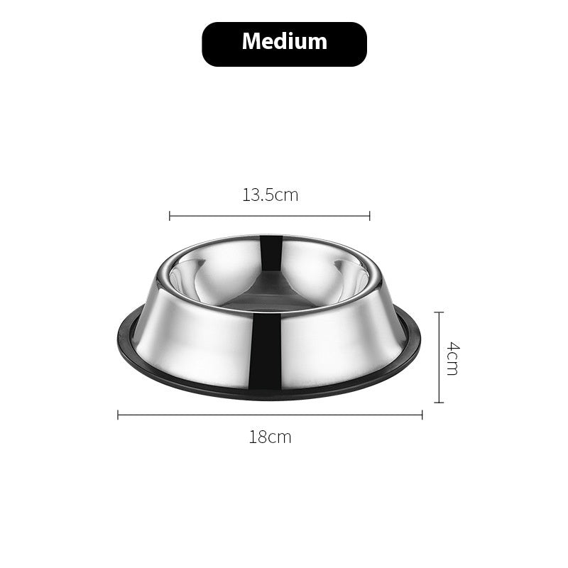 KFX-4380605 Stainless Steel Non-Slip Dog Bowl - Anti-Fall Design for Pets