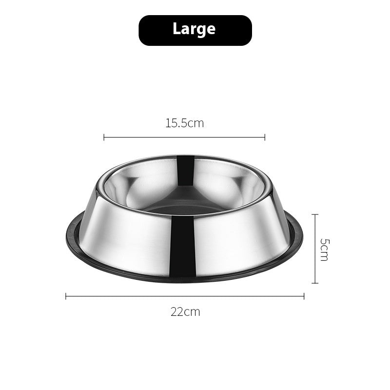 KFX-4380605 Stainless Steel Non-Slip Dog Bowl - Anti-Fall Design for Pets