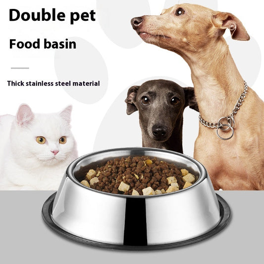 KFX-4380605 Stainless Steel Non-Slip Dog Bowl - Anti-Fall Design for Pets