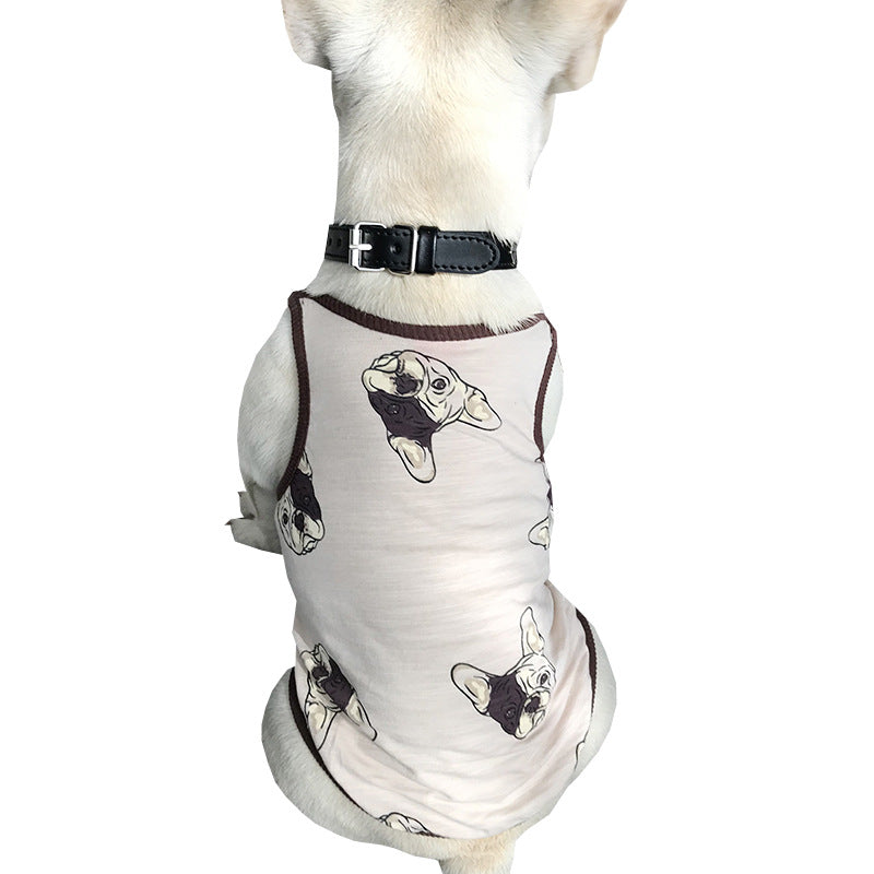 KFX-4382781 Cartoon Cat Costume Vest for Small Dogs & Cats - Bamboo Cotton, White/Rice, Sizes S-4XL