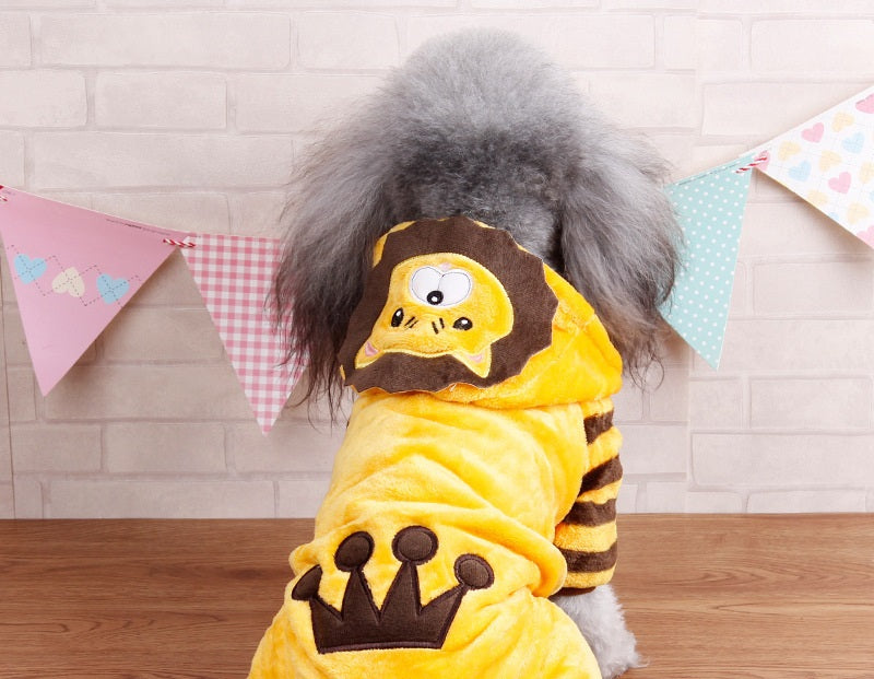KFX-4384573 Cozy Cartoon Coral Fleece Dog Costumes for Autumn and Winter