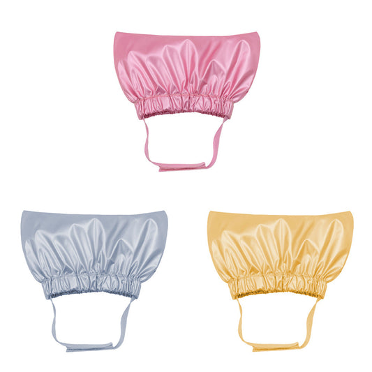 KFX-4385213 Adjustable Waterproof Shower Cap for Cats and Dogs - Monochrome Design in Silver, Pink, Gold