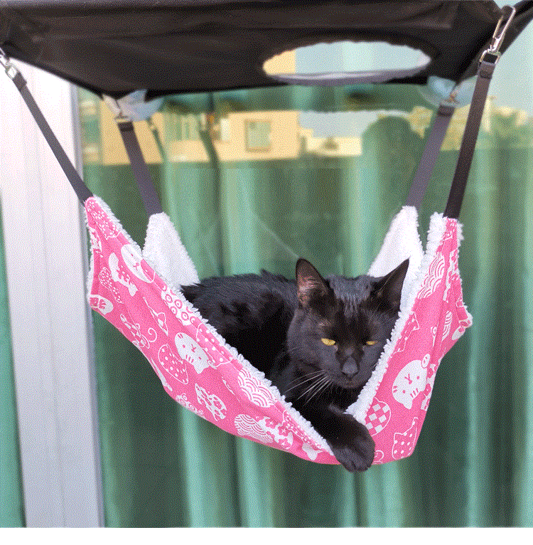 KFX-4387773 Breathable Cotton Linen and Lamb Velvet Pet Hammock, Multiple Sizes Available