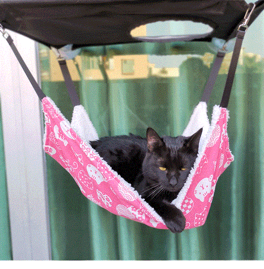 KFX-4387773 Breathable Cotton Linen and Lamb Velvet Pet Hammock, Multiple Sizes Available
