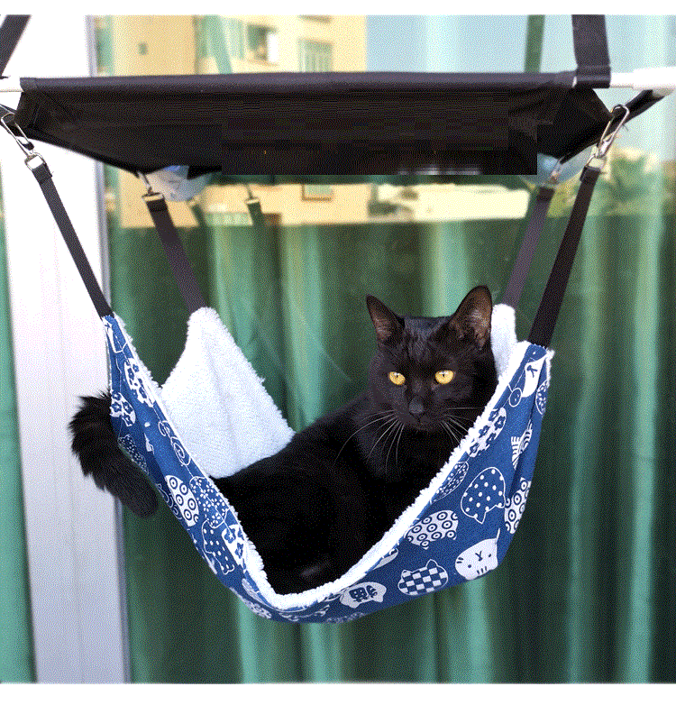 KFX-4387773 Breathable Cotton Linen and Lamb Velvet Pet Hammock, Multiple Sizes Available