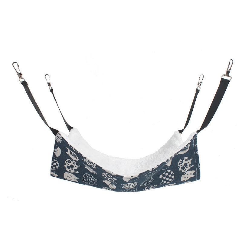 KFX-4387773 Breathable Cotton Linen and Lamb Velvet Pet Hammock, Multiple Sizes Available