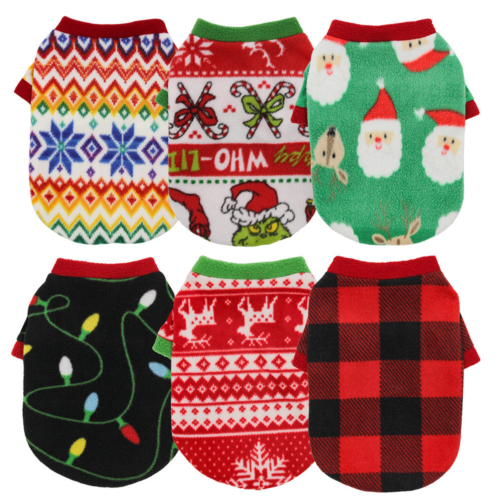 KFX-4391229 Cozy Christmas Dog Sweater in Fleece - Multiple Festive Designs and Sizes
